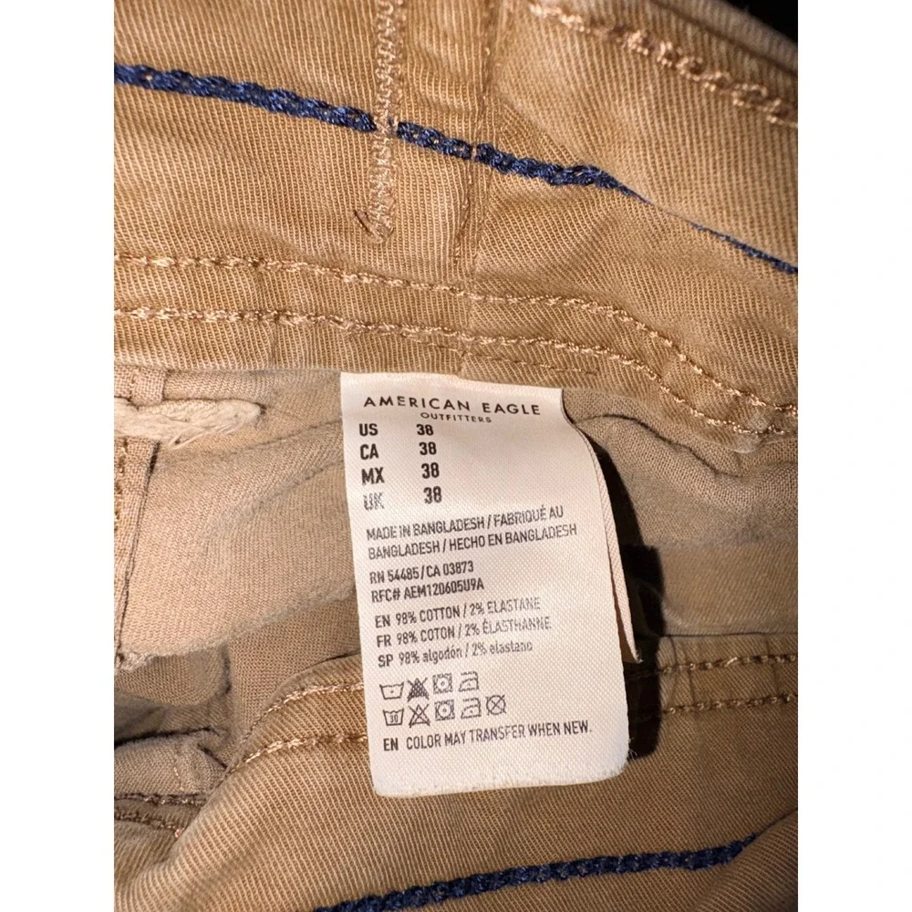 American Eagle Mens Next Level Flex Cargo Shorts Khaki Tan Size 38 Utility